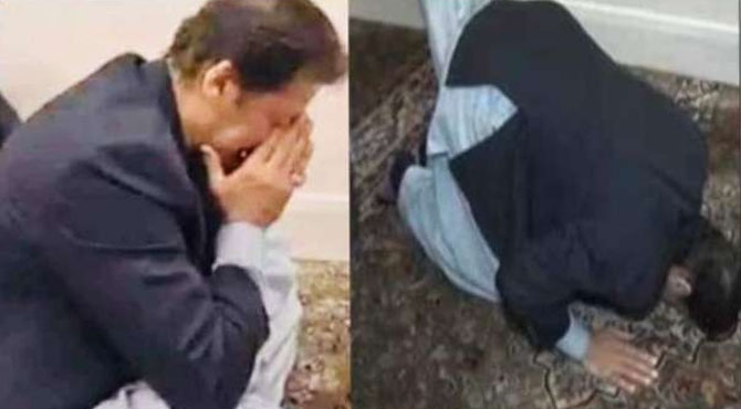 عمران خان کی مدینہ میں روتے ہوئے دعا کرنے کی تصویر وائرل
