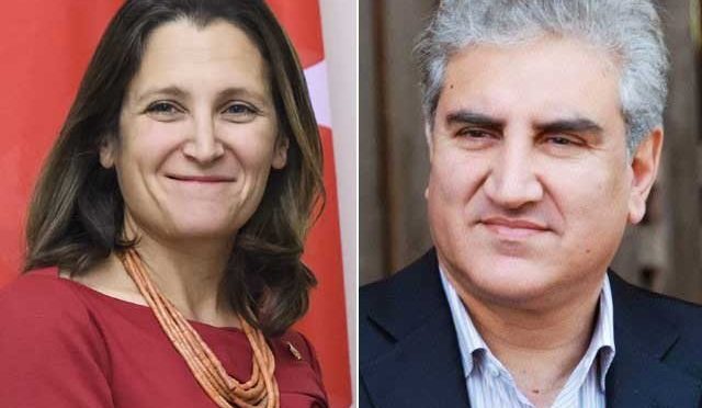 کینیڈین وزیر خارجہ کا شاہ محمود کو فون ،آسیہ معاملے پر تبادلہ خیال
