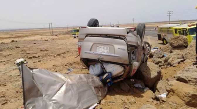 سعودی عرب میں گاڑی الٹنے سے ایک ہی خاندان کے7 افراد جاں بحق