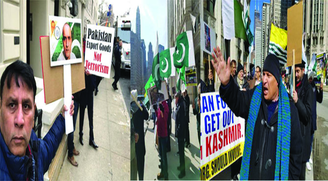 بھارتی مظاہرین کو پاکستانیوں نے کلبھوشن کی تصویر دکھا کر آئینہ دکھا دیا