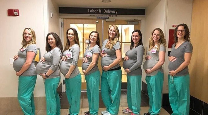 ایک ہسپتال کے لیبر وارڈ کی 9 نرسیں بیک وقت حاملہ ہوگئیں