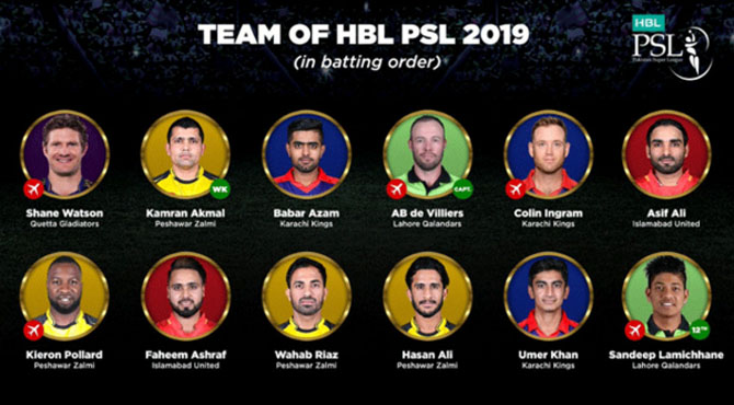 پی ایس ایل کی ڈریم ٹیم کا اعلان، اے بی ڈی ویلیئرز کپتان مقرر