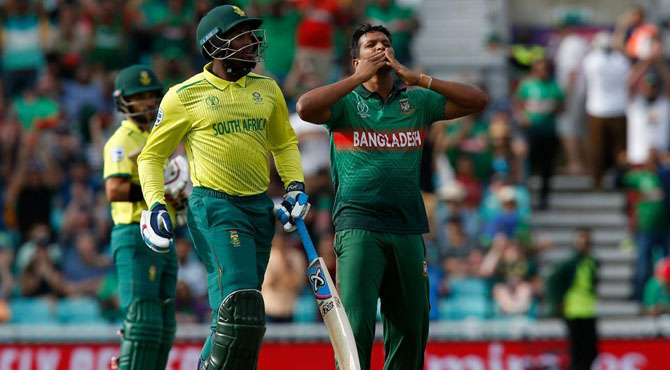 بنگلہ دیش کی جنوبی افریقہ کو شکست دیکر ورلڈکپ میں پہلی کامیابی