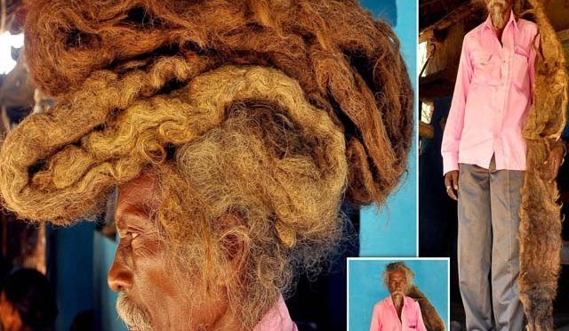 بھارت میں 40 سے بال نہ تراشنے والے شخص کی چٹیا 6 فٹ لمبی ہوگئی