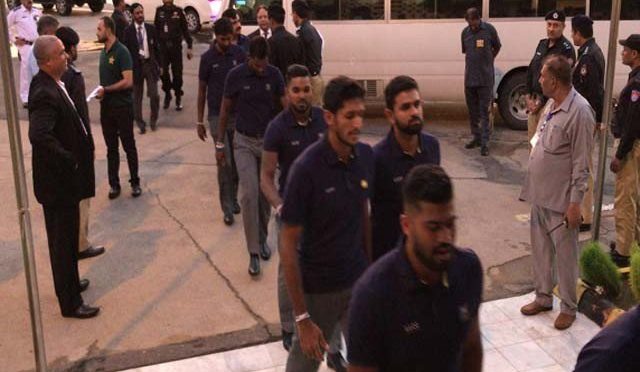 دورہ پاکستان کیلیے سری لنکن کرکٹ ٹیم کراچی پہنچ گئی
