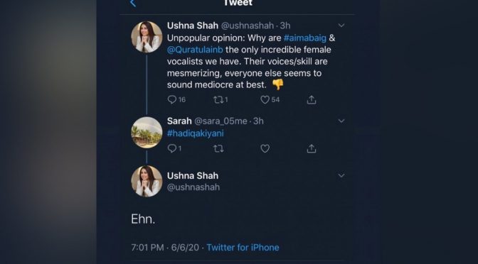 حدیقہ کیانی اور اشنا شاہ کے درمیان سوشل میڈیا پر تکرار