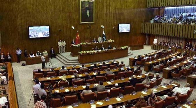 سینیٹ میں این ایف سی ایوارڈ میں آئینی ترمیم کا بل پیش کرنے کی تحریک مسترد