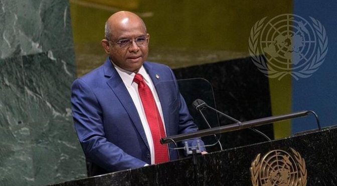 مالدیپ کے وزیر خارجہ عبداللہ  شاہد اقوام متحدہ کی جنرل اسمبلی کے صدر منتخب