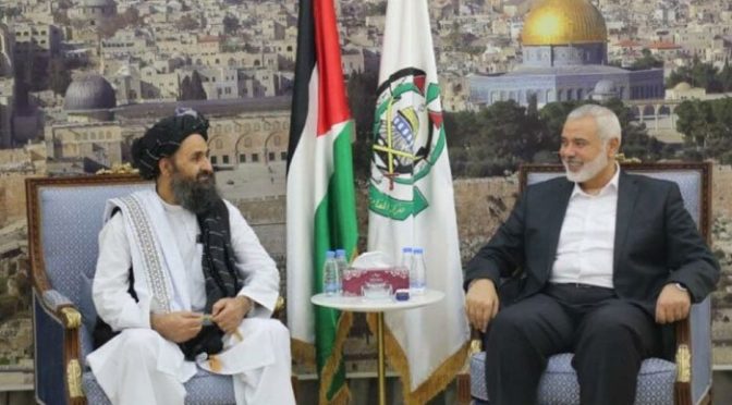 ملاعبدالغنی برادر اور حماس کے سربراہ اسماعیل ہانیہ کی ملاقات