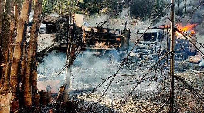 میانمر میں فوجی کارروائی، خواتین بچوں سمیت 30ہلاک، لاشوں کو آگ لگا دی