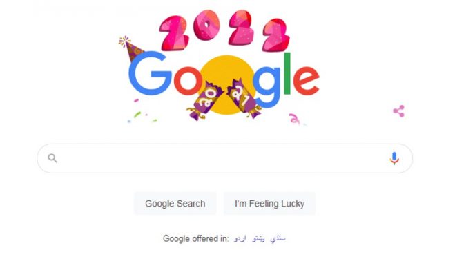 نئے سال کا جشن ، گوگل نے ڈوڈل تبدیل کردیا