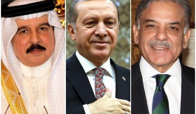 وزیراعظم کا ترک صدر، امیر قطر اور شاہ بحرین سے ٹیلی فونک رابطہ