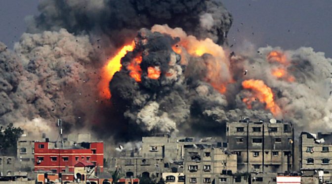 اسرائیل کی غزہ پر وحشیانہ بمباری، 15 فلسطینی شہید 55 زخمی