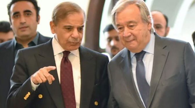 وزیراعظم اور  یو این سیکرٹری جنرل آج سیلاب متاثرہ علاقوں کا دورہ کریں گے