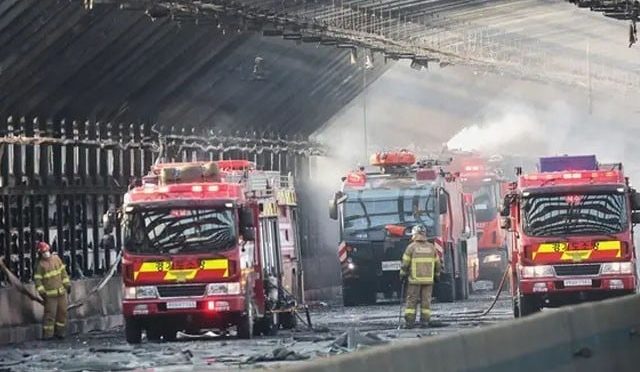جنوبی کوریا؛ سرنگ میں حادثے کے بعد آگ لگنے سے 6 افراد زندہ جل گئے