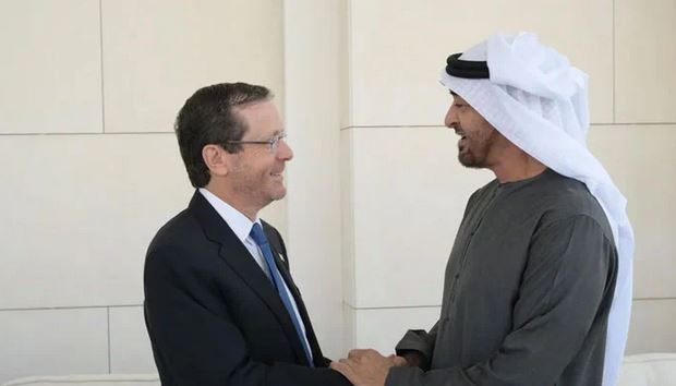 اسرائیلی صدرکا یو اے ای کا دورہ، اماراتی صدر شیخ محمد بن زاید سے ملاقات