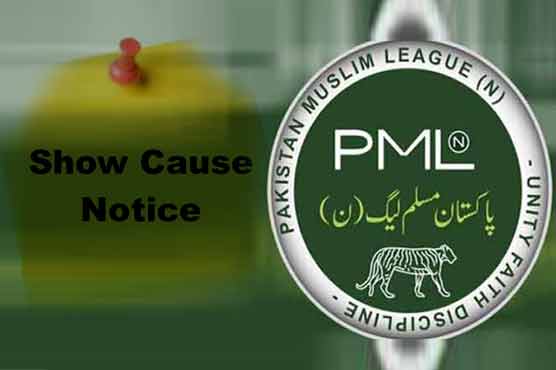 مسلم لیگ ن کے سابق گورنرز اور ناراض اراکین کو شو کاز نوٹس جاری