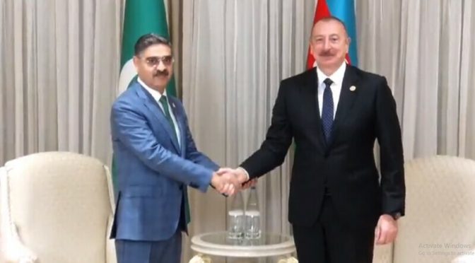 نگران وزیراعظم انوار الحق کاکڑ کی آذربائیجان کے صدر الہام علیئیف سے ملاقات