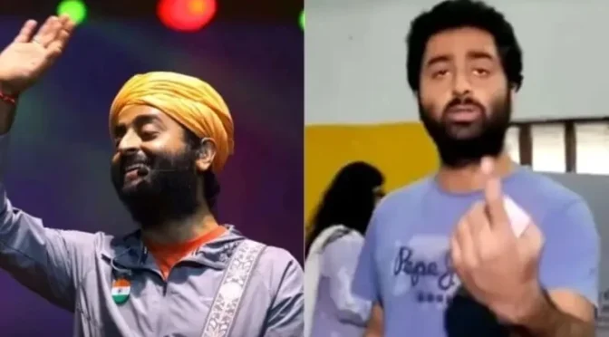 ارجیت سنگھ نے اپنے آبائی شہر میں ووٹ ڈالا