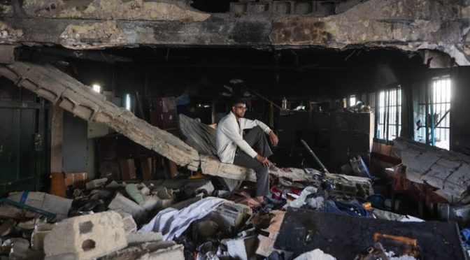 غزہ میں اسکول پر اسرائیلی بمباری، 52 فلسطینی شہید