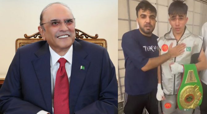 پاکستانی باکسر نے بھارتی حریف کو شکست  دیکر یوتھورلڈ بینٹم ویٹ ٹائٹل جیت لیاصدر کی مبارکباد