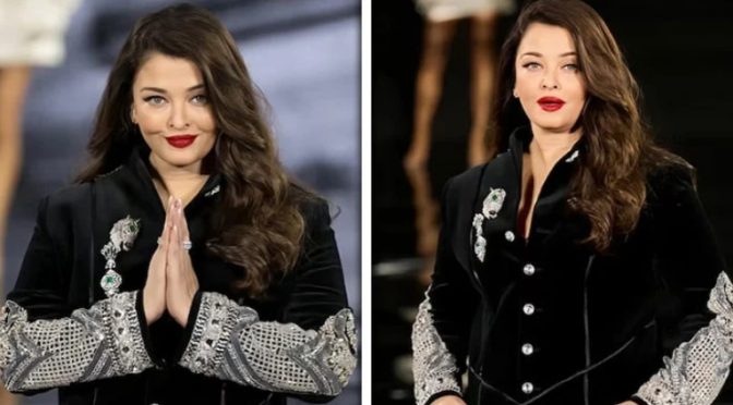 پیرس فیشن ویک:  ایشوریا رائے کے ہیروں سے جڑا ہوئےلباس میں جلوے