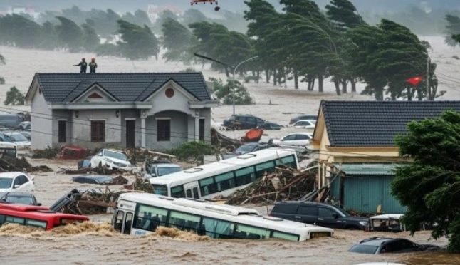 ویتنام میں بارشوں نے تباہی مچادی، 2 لاکھ گھر ڈوب گئے، 55 افراد ہلاک، درجنوں ملبے تلے