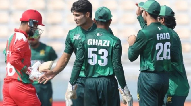 ایشیا کپ رائزنگ اسٹارز کے پہلے میچ میں پاکستان کی عمان کیخلاف شاندار فتح