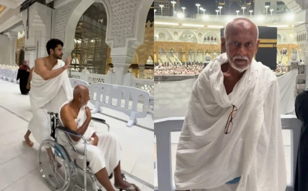 حارث وحید کے والد کے ساتھ عمرے کے دوران معجزاتی واقعہ، اداکار نے ویڈیو شیئر کردی