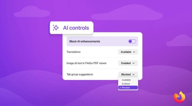 فائر فوکس میں اے آئی فیچرز کو کو روکنے کیلئے نیا فیچر متعارف