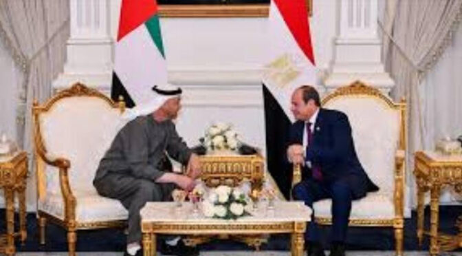 یو اے ای اور مصر کے صدور کی ملاقات، دوطرفہ تعلقات پر تبادلہ خیال