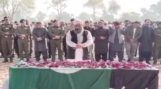 داجل پولیس چیک پوسٹ خودکش حملے میں شہید اہلکاروں کی نماز جنازہ ادا