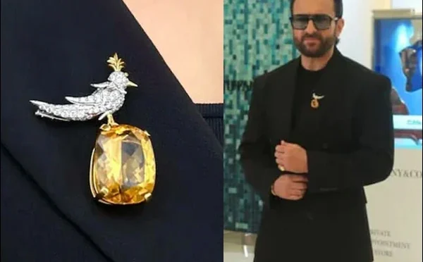 سیف علی خان کے ڈائمنڈ روبی بروچ کی قیمت جان کر مداح حیران رہ گئے