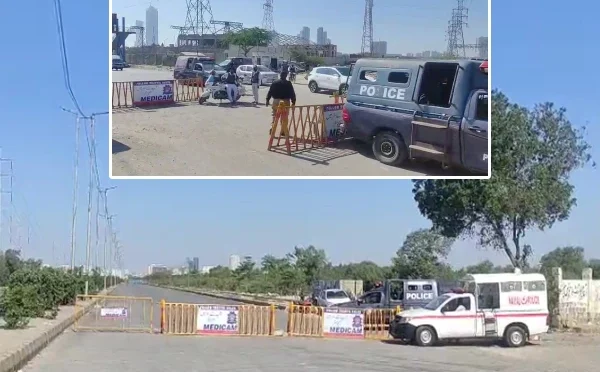 کراچی؛ امریکی قونصلیٹ جانے والے راستے چوتھے روز بھی بند، بھاری نفری تعینات
