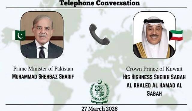 وزیراعظم اور کویت کے ولی عہد کے درمیان ٹیلیفونک رابطہ