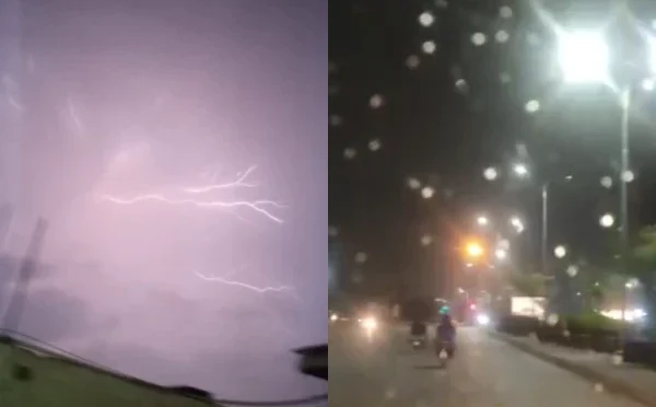 کراچی کے مختلف علاقوں میں تیز ہواؤں اور گرج چمک کیساتھ موسلا دھار بارش