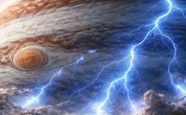 مشتری پر کڑکنے والی بجلی دنیا کی بجلی سے 100 گنا زیادہ طاقتور ہے، ماہرین
