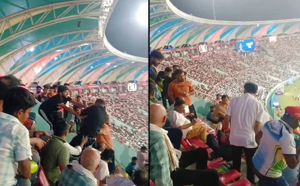 آئی پی ایل: اسٹیڈیم میں لڑائی، ایک تماشائی نے دوسرے کو اونچائی سے نیچے پھینک دیا