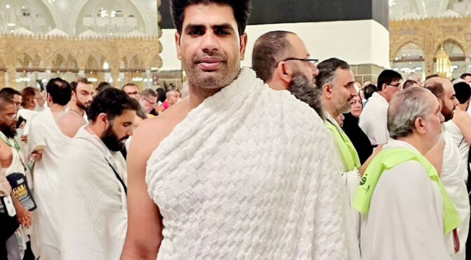 پاکستانی اولمپیئن ارشد ندیم حج کے لیے مکہ مکرمہ پہنچ گئے