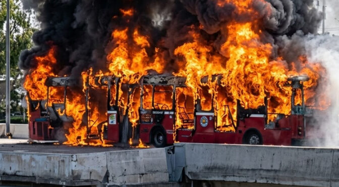 اسلام آباد میٹروبس میں اچانک ہولناک آگ بھڑک اٹھی