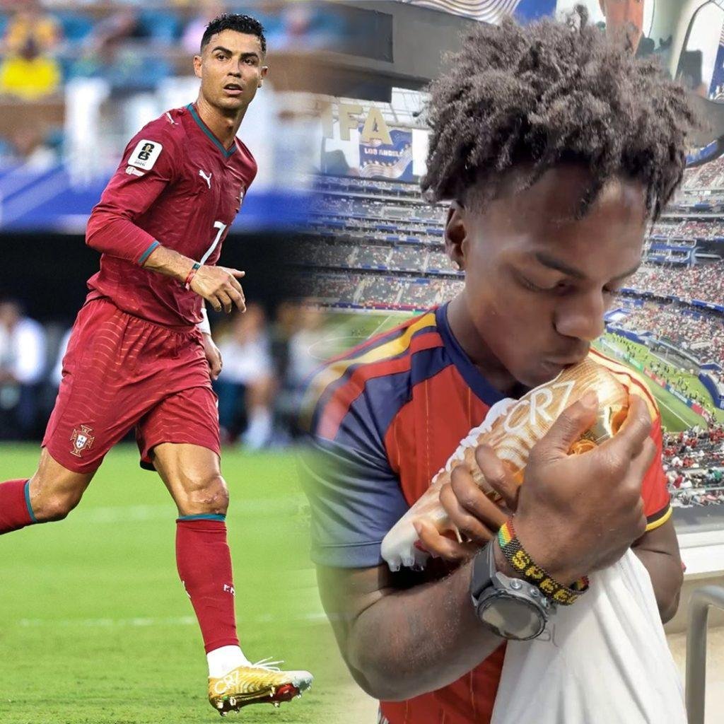 رونالڈو نے نایاب CR7 بوٹس IShowSpeed کو تحفے میں دے دیے