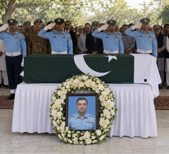 پی اے ایف گروپ کیپٹن کو مکمل فوجی اعزازات کے ساتھ سپردِ خاک کر دیا گیا