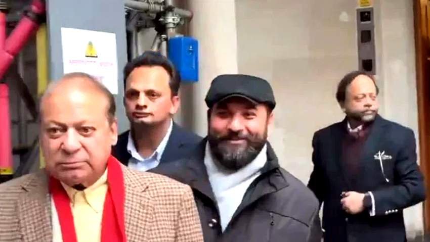 نواز شریف کی ایون فیلڈ سے روانگی کارکنوں کے ساتھ تصویریں بھی بنوائیں