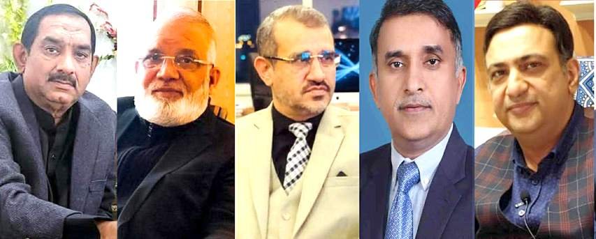 ملتان:روزنامہ ”خبریں”کے زیراہتمام سرائیکی مشاعرہ کے حوالے سے شیخ احسن رشید، ڈاکٹرشفیق پتافی طارق سنجرانی، چودھری آصف مجید، اظہرممتاز ٹیپو اپنے خیالات کااظہار کررہے ہیں۔